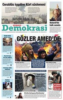 Özgürlükçü Demokrasi title page on 28 August 2016