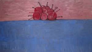 Blue ground with red cherries (painting)