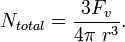 N_{total} = \frac{3F_v}{4 \pi\ r^3}. \,\!