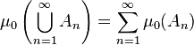 \mu_0\left(\bigcup_{n=1}^\infty A_n\right) = \sum_{n=1}^\infty \mu_0(A_n)