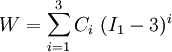 W = \sum_{i=1}^3 C_i~(I_1-3)^i