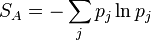 S_A =-\sum_j p_j \ln p_j