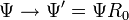 \Psi \rightarrow \Psi^\prime = \Psi R_0