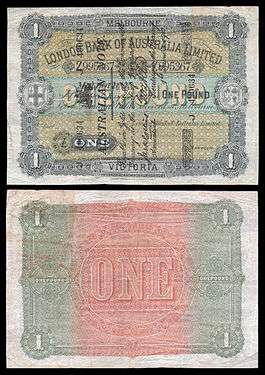 A superscribed note from the London Bank of Australia Limited