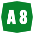 A8 Motorway shield}}