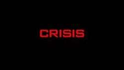 The word CRISIS written in red on a black background