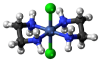 Ball-and-stick model of the dichlorobis(ethylenediamine)nickel(II) complex