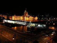 Butt Bridge (left foreground) by night