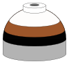 Illustration of cylinder shoulder painted in brown, black and white bands for a mixture of helium, nitrogen and oxygen