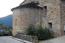 Romanesque apse of San Salvador church in Biescas