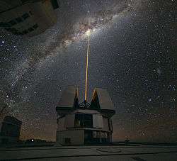 A group of astronomers were observing the centre of the Milky Way using the laser guide star facility at Yepun.