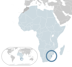 Location of Swaziland (dark blue)– in Africa (light blue & dark grey)– in the African Union (light blue)