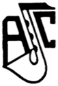 The logo of the Antwerp Jazz Club, as retrieved in 2016. The logo depicts the abbreviation of the club (AJC), while a saxophone takes on the shape of the middle letter "J".