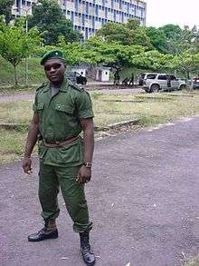 Malanga in Congolese Military Uniform.