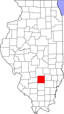 Map of Illinois highlighting Marion County