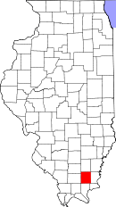 State map highlighting Saline County