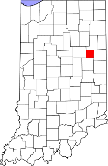 State map highlighting Blackford County