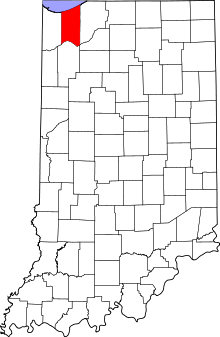 State map highlighting Porter County