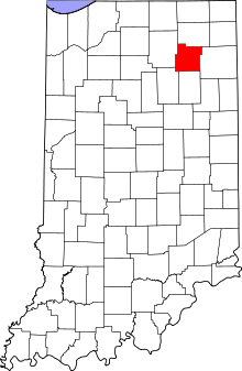 State map highlighting Whitley County