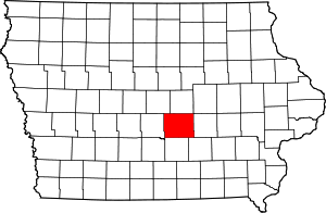 Map of Iowa highlighting Jasper County
