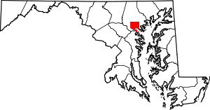 State map highlighting Baltimore City