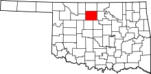 Map of Oklahoma highlighting Garfield County