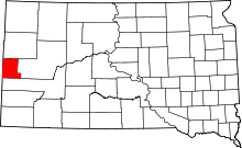 Map of South Dakota highlighting Lawrence County