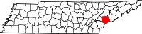 State map highlighting Blount County