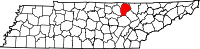 State map highlighting Fentress County