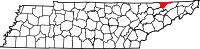 State map highlighting Hancock County