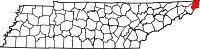State map highlighting Johnson County
