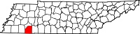 State map highlighting McNairy County