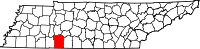 State map highlighting Wayne County