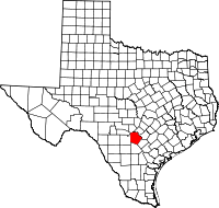 State map highlighting Bexar County