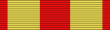 Red ribbon with two broad dark yellow stripes