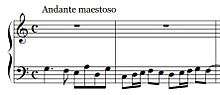 The opening bars of the fugue