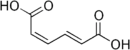 Skeletal formula of cis,trans-muconic acid