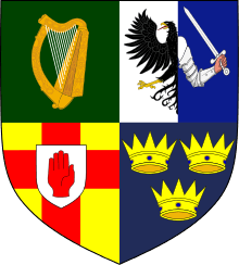 The four provinces arms of Ireland.