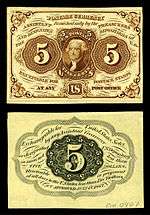 Five-cent first-issue fractional note