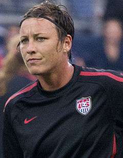 Wambach warming up for an international friendly match against Canada, September 2011