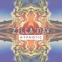 A kaleidoscope of blues, yellows, and reds combine in a visual behind the song's title and respective artist.