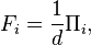 F_i=\frac{1}{d} \Pi_i,