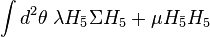 \int d^2\theta \; \lambda H_{\bar{5}} \Sigma H_{5} + \mu H_{\bar{5}} H_{5}