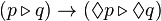 (p \triangleright q)\rightarrow (\Diamond p\triangleright\Diamond q)