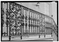 RAKING VIEW OF WROUGHT-IRON RAILING - Dr. John Frissell House, 54 Fourteenth Street, Wheeling, Ohio County, WV HABS WVA,35-WHEEL,32-4.tif